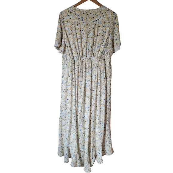 Torrid Maxi Rayon Slub Surplice Wrap Dress Ditzy Floral Plus Size 1X NWT - Picture 3 of 15